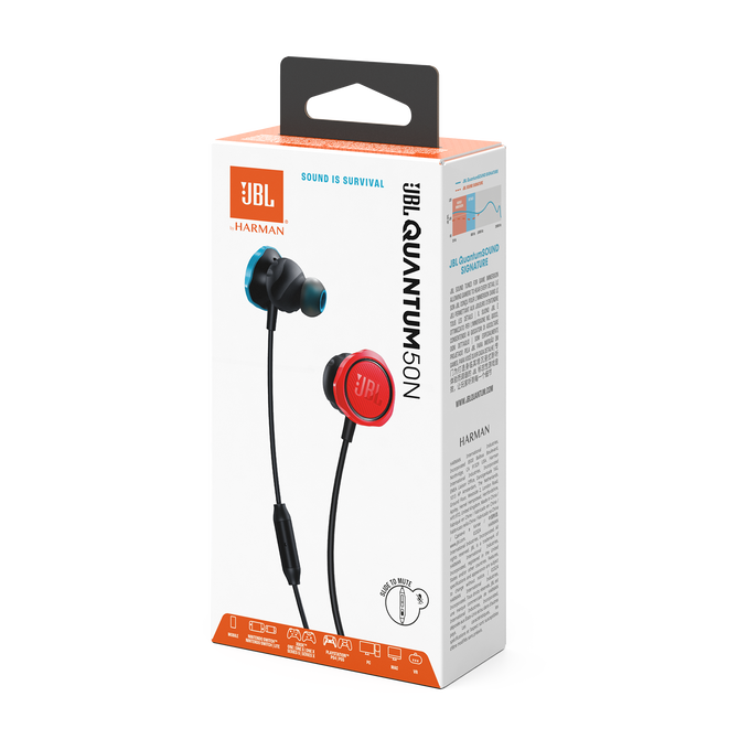 JBL Quantum 50N - Blue & Red - Wired in-ear gaming headset with volume slider and mic mute - Detailshot 15 image number null